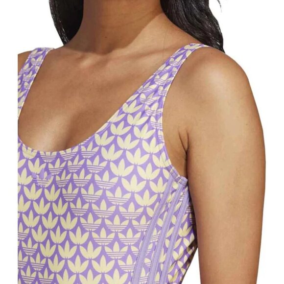 adidas - Women's Originals Monogram 3-Stripes Swimsuit 14 - Picture 6 of 6